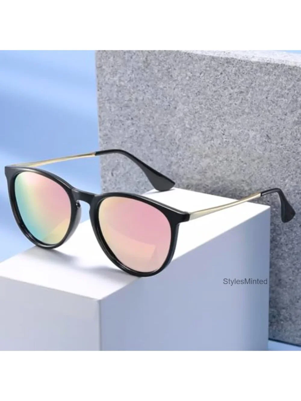 Retro Round Polarized Sunglasses UV400 Metal Frame Unisex